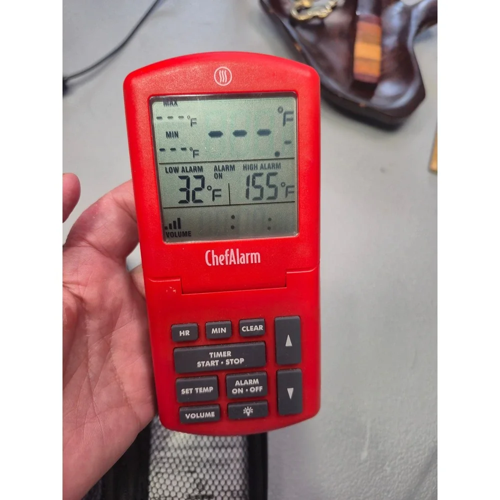 ThermoWorks ChefAlarm Professional Oven Thermometer Timer Red with Case & Probe